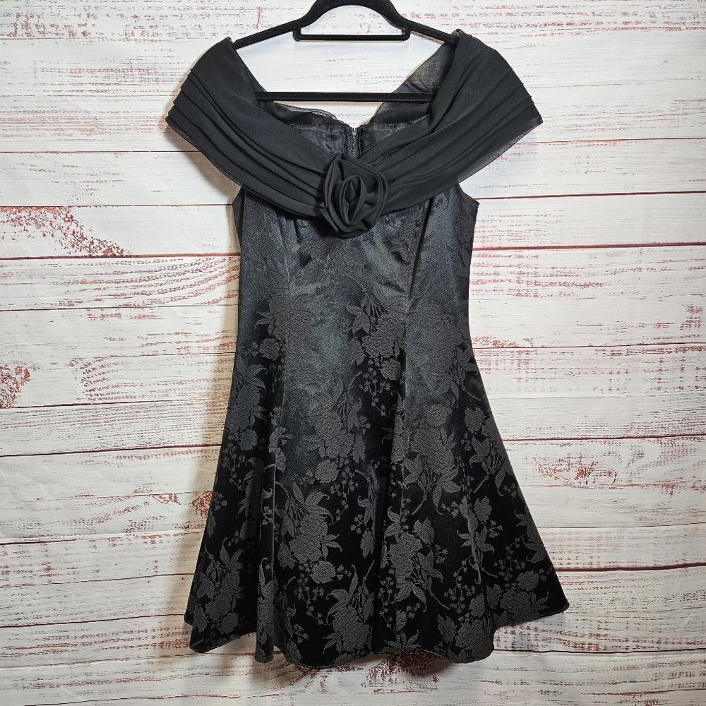 Vintage Gunne Sax 80s flare rosette dress - Picture 1 of 13